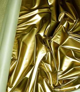 Gold pleather metallic stretch 56 wide BTY  