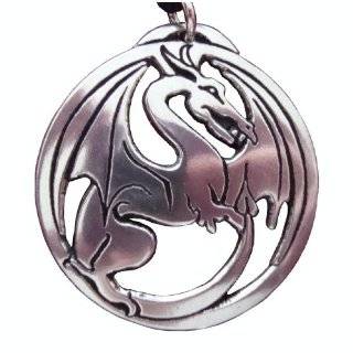 Silver tone Pewter Draco Dragon Pendant Fantasy Necklace Jewelry Gift