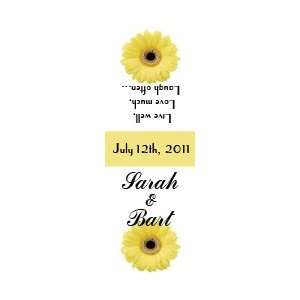 com Style 10247 Yellow Daisy Wedding Label 1.25 x 3.5 Tic Tac Labels 