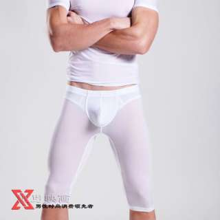 Mens Gym Short Underwear Pant/Mesh Pouch Boxers XY082 White Black S M 