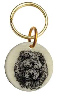 Montana Marble Etched Key Chain Chow Chow  