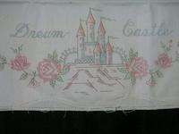 Pillowcase Pair For Embroidery Dream Castle Scalloped  