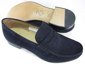 Bally Mens Termez Blue Suede Penny Loafers Slip on Fashion Shoes 