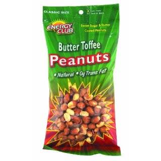 Energy Club Butter Toffee Peanuts, 7.75 Ounce Bags (Pack of 6)