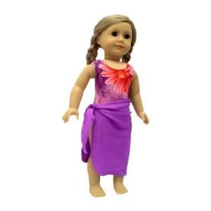  American Girl Doll Clothes Purple Floral Bathing Suit with 