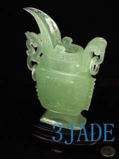 Hand Carved Natural Calcite / Afghanistan Jade Vase  