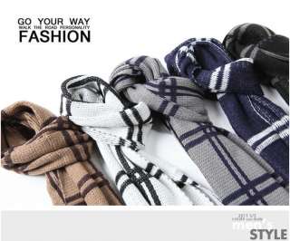 Simple fashion 5 colors Grid Stripe men women cotton scarves warm neck 
