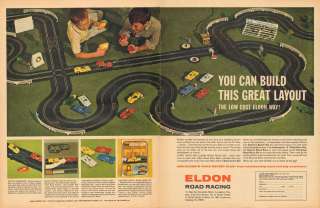 Neat 1963 ELDON & STROMBECKER Slot Car Racing Track Print Ads  