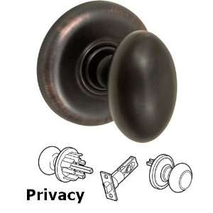  Privacy egg knob with radius rose in oil rubbed bronze 