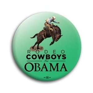 Rodeo Cowboys for Obama Photo Button   2 1/4