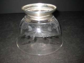 ANTIQUE WEB STERLING BASE ENGRAVED CUT CRYSTAL GLASS DIVIDED BOWL 