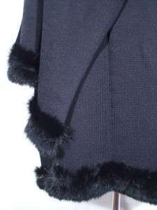   JOHN Knits Black Santana Knit Wrap Jacket Blazer Shawl One Size $900