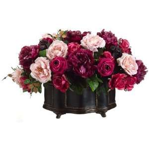   Artificial Mixed Pink Rose & Ranunculus Silk Flower Arrangement