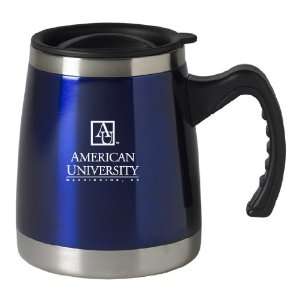   American University   16 ounce Squat Travel Mug Tumbler   Blue Sports