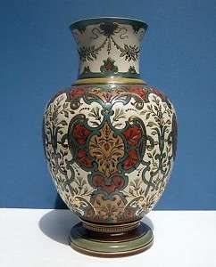 German Mettlach Vase Villeroy and Boch circa 1900  