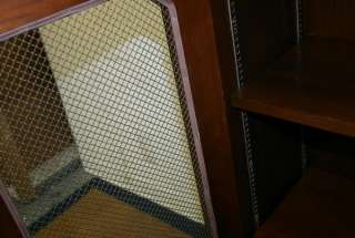   STYLE TRADITIONAL walnut enclosed mesh doors bookcase cabinet  