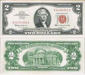 Two Dollars Beautiful Note Red Series 1963 Uncirculated  