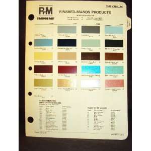  1978 Cadillac Color Paint Chip Page Cadillac Books