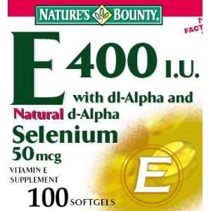 Vitamin E 400 Iu, with Natural Dl alpha Selenium 50mcg 