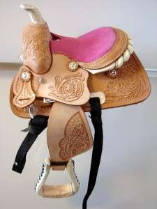 Kid Western Mini Pony Trail Barrel Saddle SALE 7 Pink  