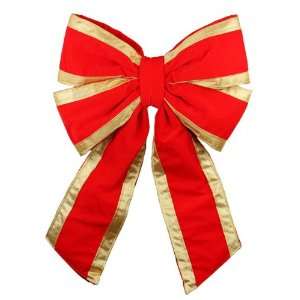   Structural 4 Loop Red and Gold Outdoor Christmas Bow