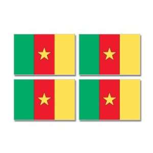 Cameroon Country Flag   Sheet of 4   Window Bumper Stickers