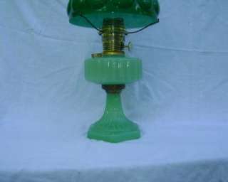 Aladdin Jade Green Corinthian Moonstone Oil Lamp, Model B Burner 