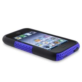   Skin Soft Gel / Blue Meshed Hard Case Cover For iPhone 3 G 3GS  
