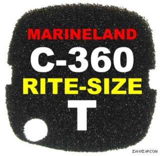 Foam Filter Pads For Marineland C 360 Rite Size T  