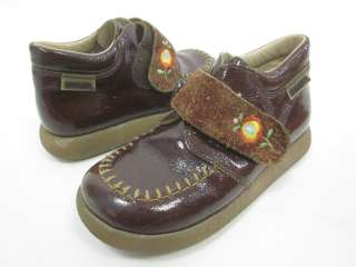 MOSCHINO Girls Brown Patent Leather Velcro Shoes 12/13  