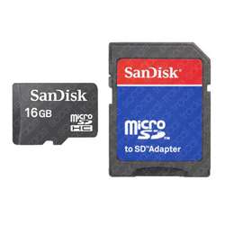 SanDisk 16GB Micro SD HC New MicroSD Memory Card + Mini  