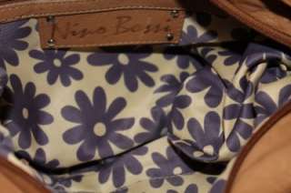 NINO BOSSI M L Supple Distressed Tan Leather Shoulder Hobo Bag Handbag 