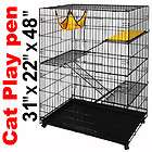 48 x32 x22 large cat rabbit pet playpen 2 door cage hammock folding 