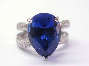 18Kt Gem Tanzanite Diamond Anniversary Jewelry Ring 13.64CT  