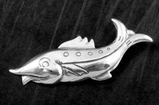   MEXICAN STERLING SILVER AGUILAR DESIGN FISH PIN BROOCH 14962  
