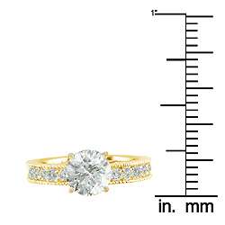 14k Yellow Gold 3ct TDW Diamond Eternity Engagement Ring (H, I1 