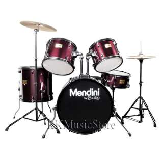 NEW WINE RED 5 Pcs COMPLETE DRUMSET+CYMBAL+THRONE+STOOL  