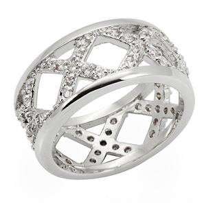 Jewelry   CZ Encrusted Silver Tone Ring SZ 9 Jewelry
