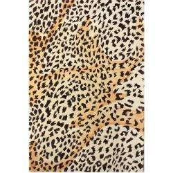   Modern Premium Wool Gold Cheetah Safari Rug (5 x 8)  