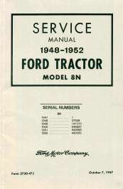 Ford N Series Tractors Models 9N 2N 8N Manual Set CD  