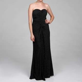 JS Boutique Womens Strapless Glitter Jersey Long Dress   