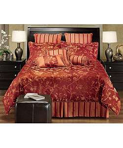 Ming Garden Red Luxury 4 piece Comforter Set  
