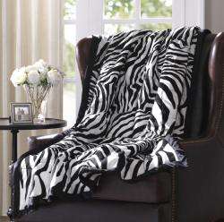 Softspun Zebra Print Down Alternative Throw  