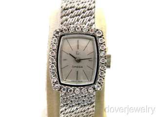 Vintage Omega Diamond 18K Gold Ladies Mesh Watch NR  