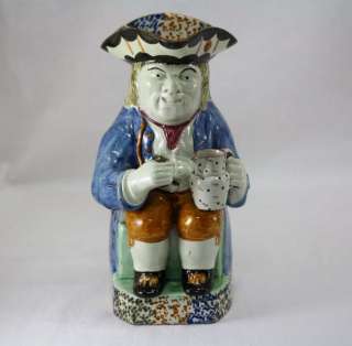Pearlware Staffordshire Large Antique Toby Jug c.1800s  