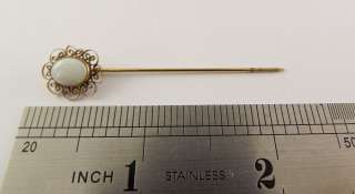 Vintage Opal Stick Pin Gold Filled Flower Pin  