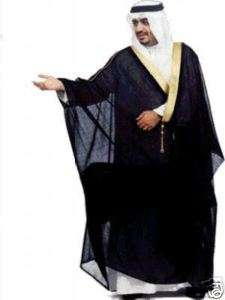 BLACK BISHT CLOAK ARAB DRESS THOBE ISLAM MENS ROBE EID  
