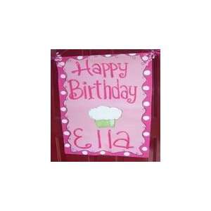  Fancy Cupcake Personalized Birthday Banner Office 