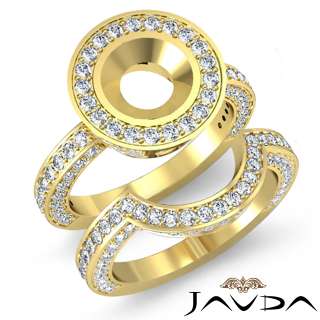 5Ct Diamond Engagement Ring Round Bridal Set 14k Gold  