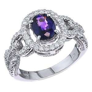   Violet sapphire and white diamond gold ring. Vanna Weinberg Jewelry
